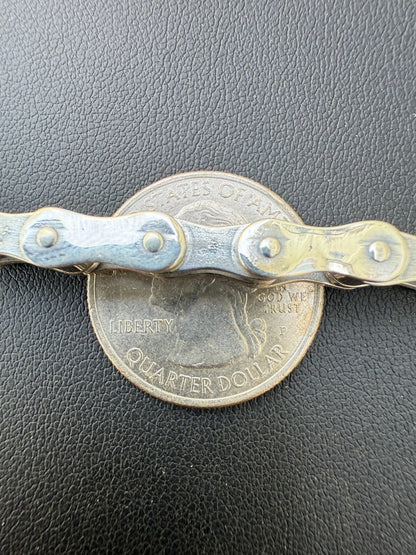 Bike Chain Bracelet - Oxidized 925 Sterling Silver - 7"-9" - 9mm