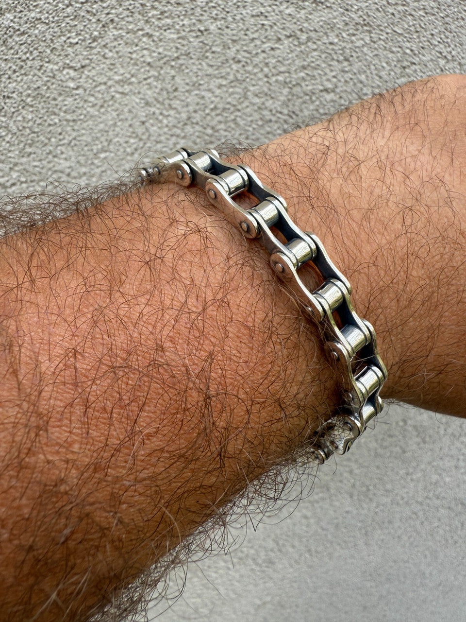 Bike Chain Bracelet - Oxidized 925 Sterling Silver - 7"-9" - 9mm