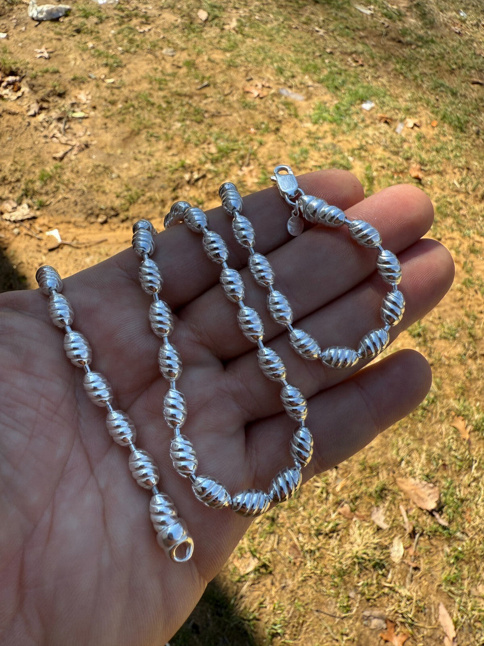 Infinity Rice Link Chain Necklace - 925 Sterling Silver - 18"-30" - 6mm