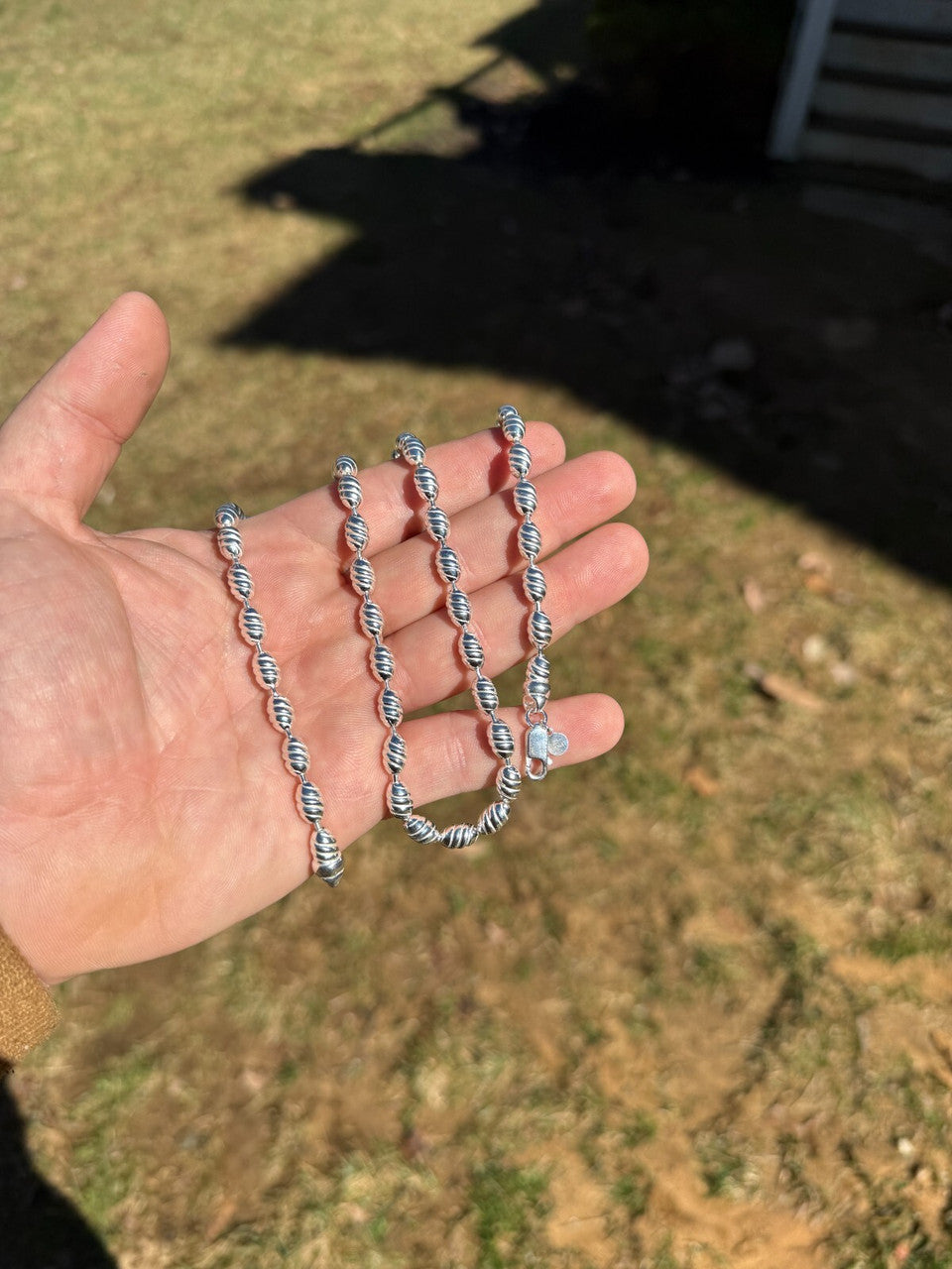 Infinity Rice Link Chain Necklace - 925 Sterling Silver - 18"-30" - 6mm