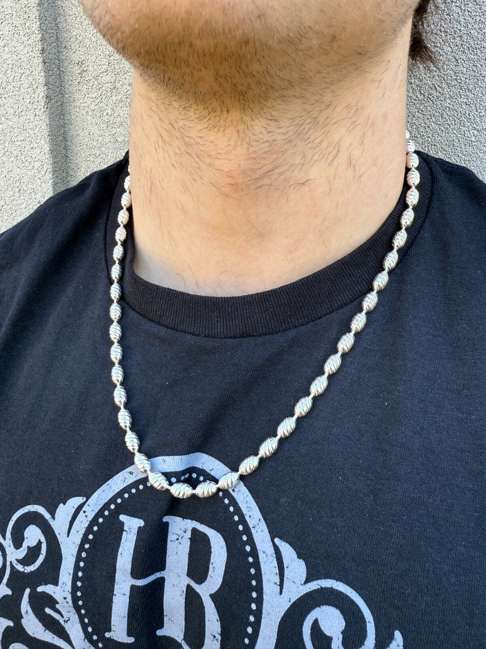 Infinity Rice Link Chain Necklace - 925 Sterling Silver - 18"-30" - 6mm