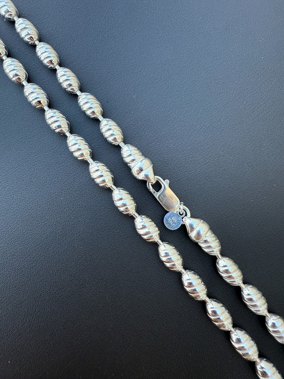 Infinity Rice Link Chain Necklace - 925 Sterling Silver - 18"-30" - 6mm