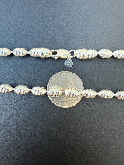 Infinity Rice Link Chain Necklace - 925 Sterling Silver - 18"-30" - 6mm