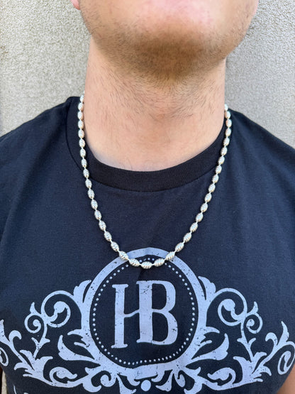 Infinity Rice Link Chain Necklace - 925 Sterling Silver - 18"-30" - 6mm