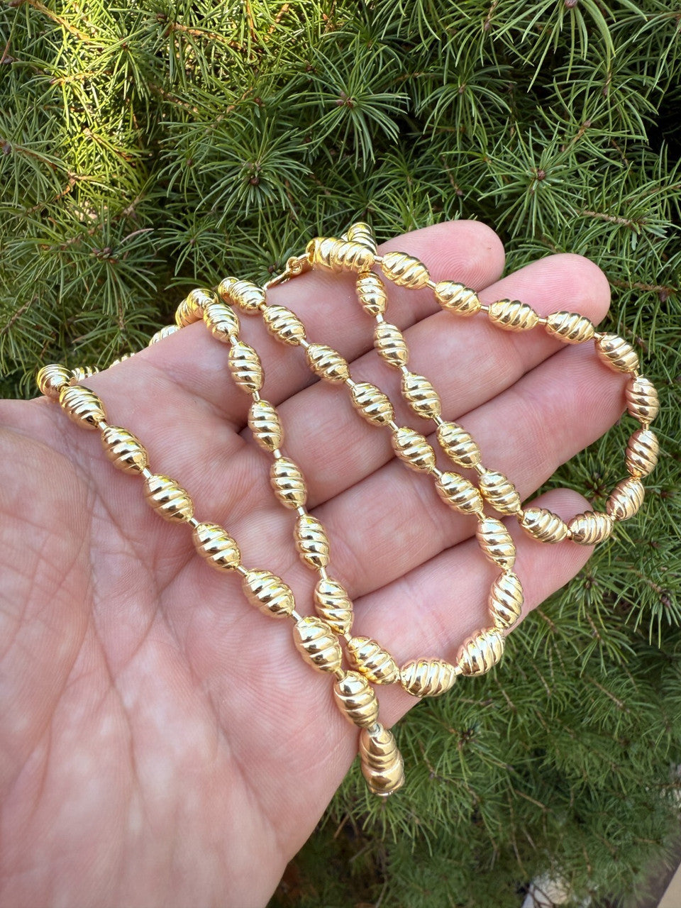 Infinity Rice Link Chain Necklace - 14k Gold Vermeil 925 Sterling Silver - 18"-30" - 6mm