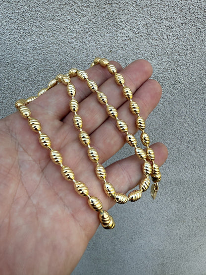 Infinity Rice Link Chain Necklace - 14k Gold Vermeil 925 Sterling Silver - 18"-30" - 6mm