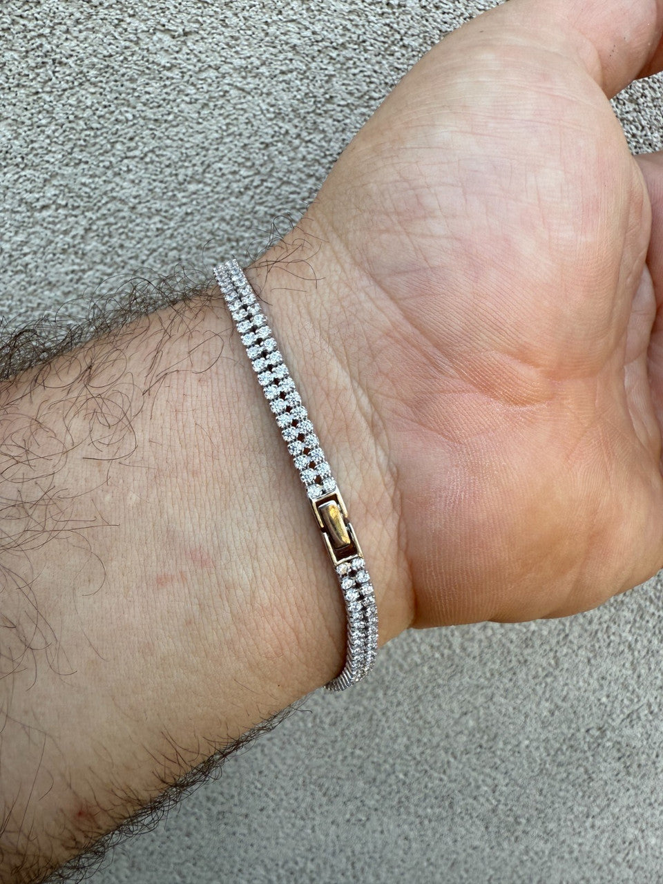 Real 925 Sterling Silver Micro Two Row 4.5mm Tennis Bracelet CZ 6-8" Iced