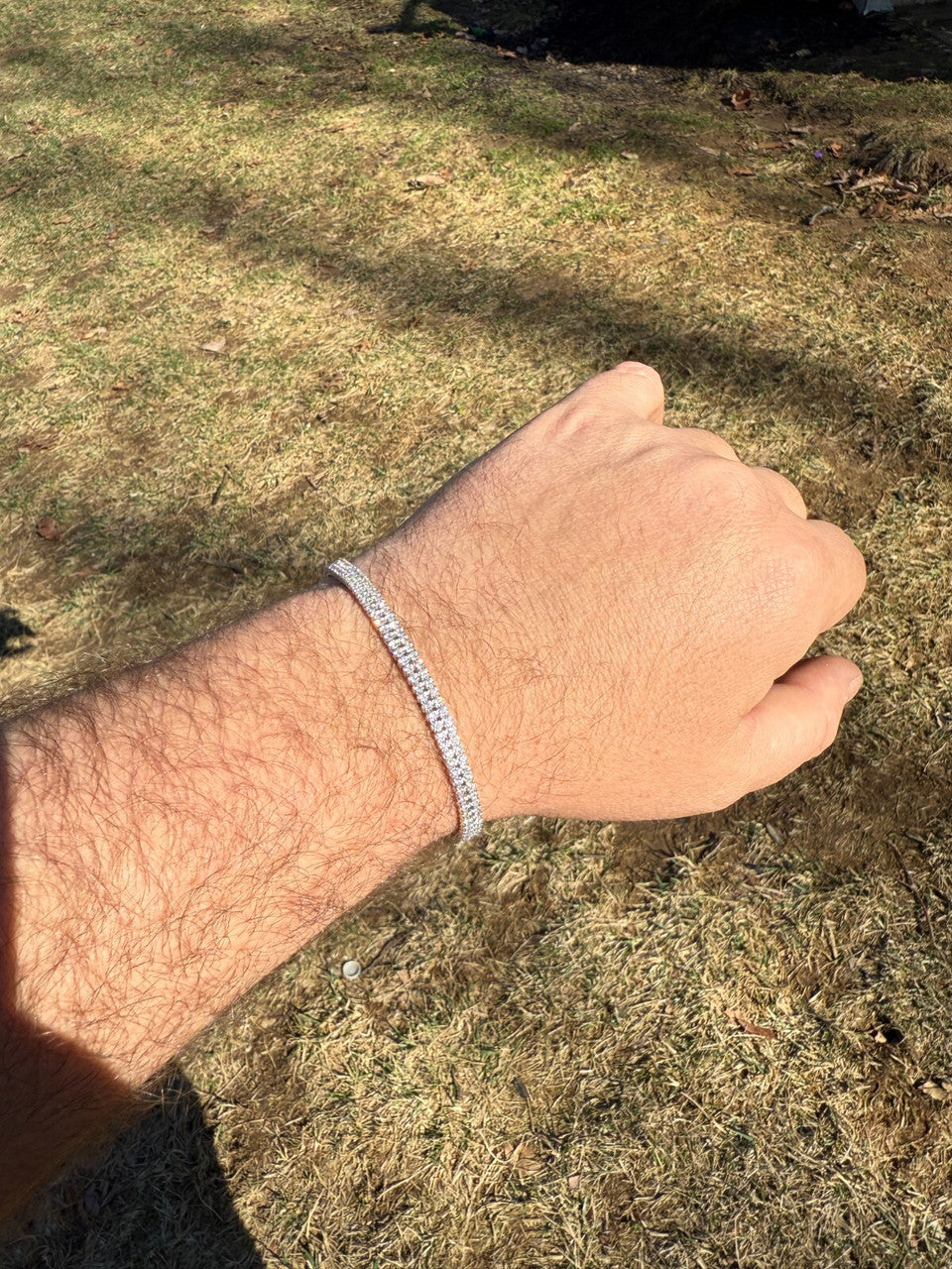 Real 925 Sterling Silver Micro Two Row 4.5mm Tennis Bracelet CZ 6-8" Iced