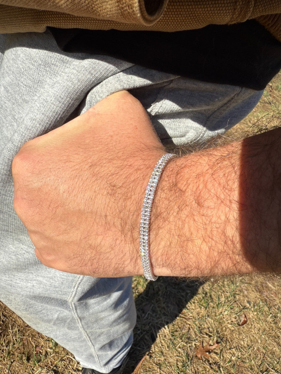 Real 925 Sterling Silver Micro Two Row 4.5mm Tennis Bracelet CZ 6-8" Iced