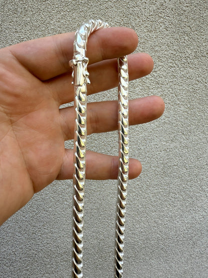 Round Franco Link Chain Necklace W. Box Lock - 925 Sterling Silver - 18"-30" - 5mm-7mm