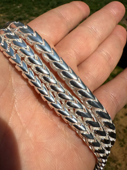 Round Franco Link Chain Necklace W. Box Lock - 925 Sterling Silver - 18"-30" - 5mm-7mm