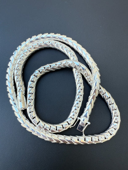 Round Franco Link Chain Necklace W. Box Lock - 925 Sterling Silver - 18"-30" - 5mm-7mm