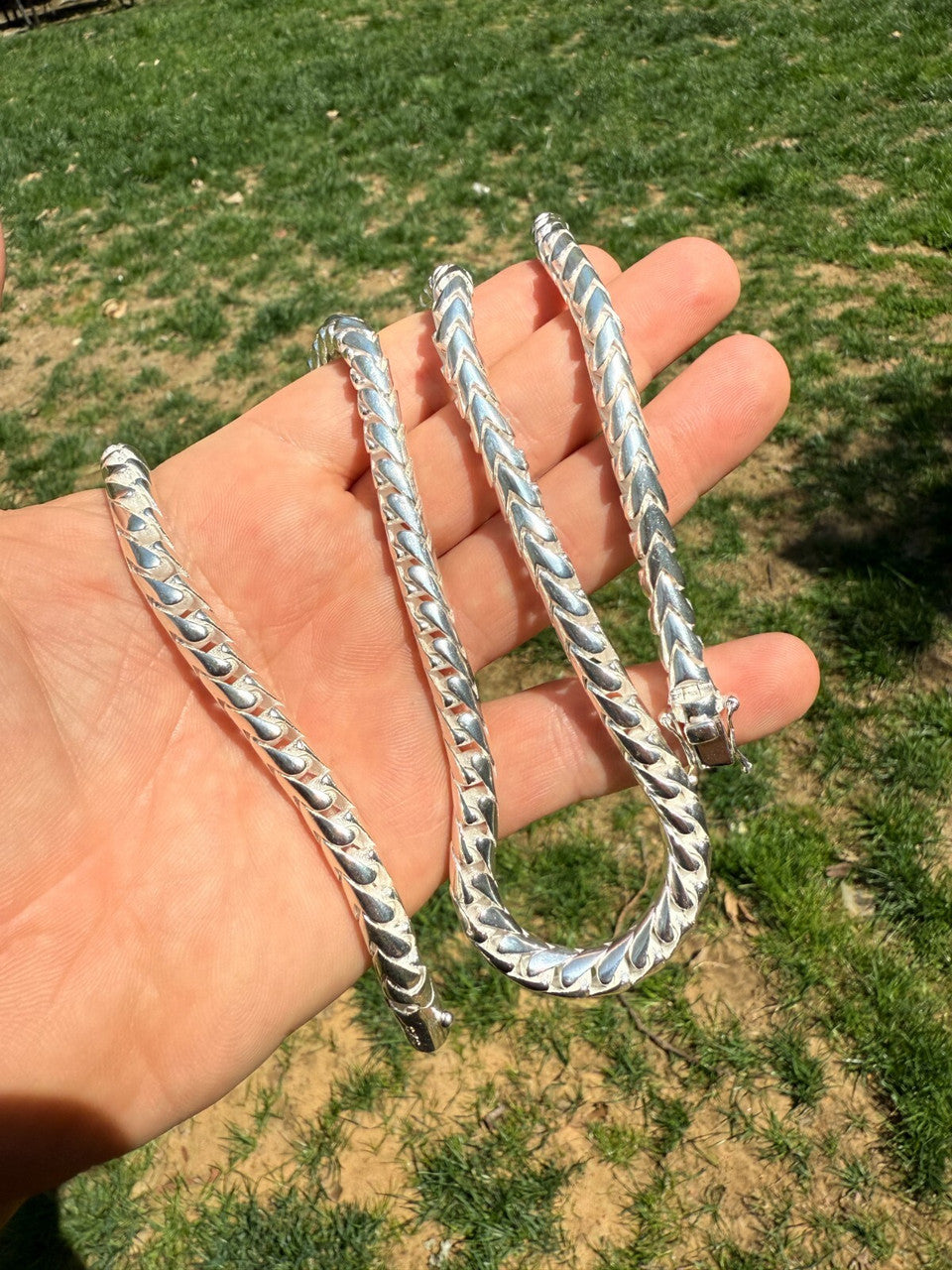 Round Franco Link Chain Necklace W. Box Lock - 925 Sterling Silver - 18"-30" - 5mm-7mm