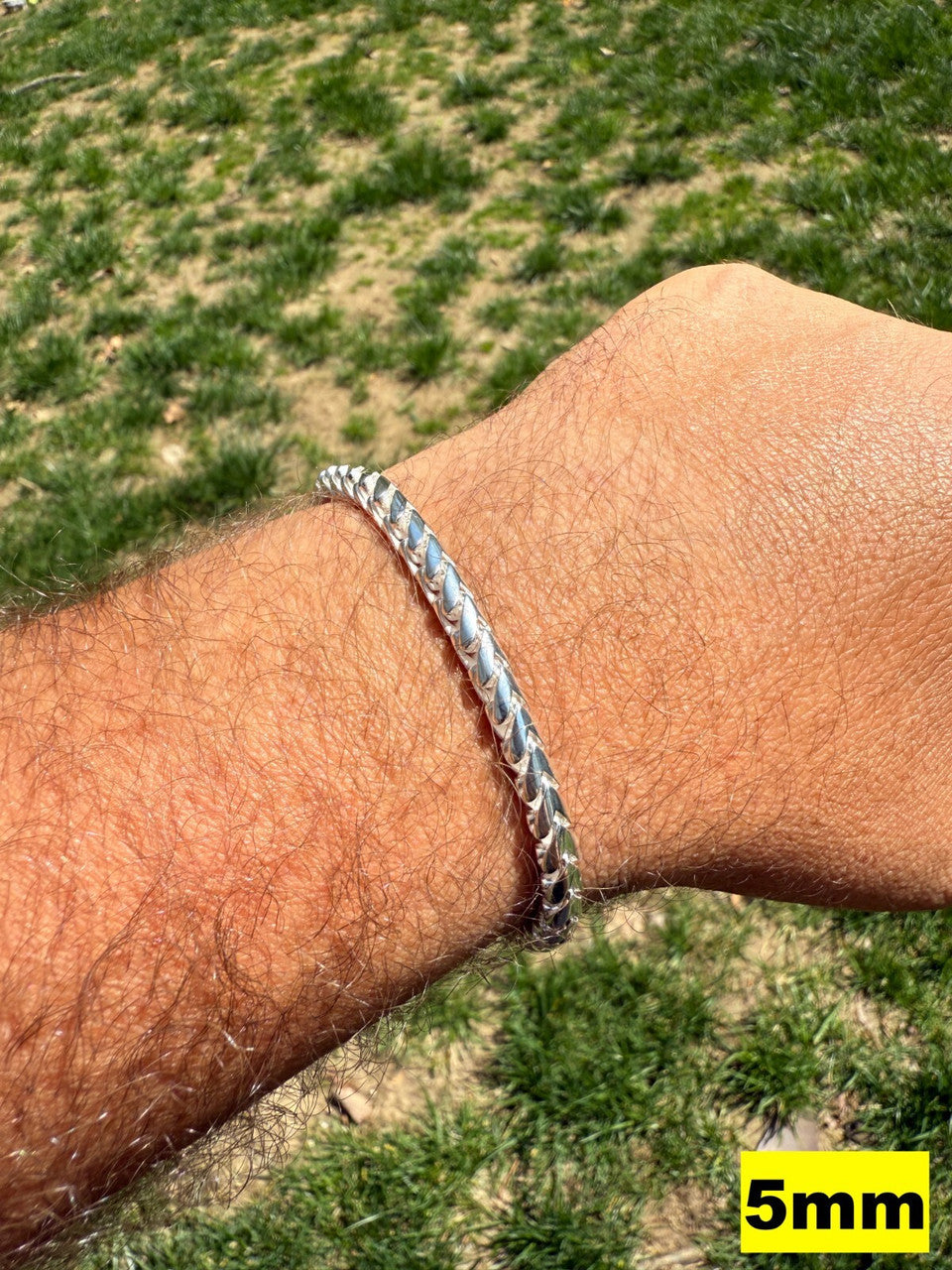 Round Franco Link Bracelet W. Box Lock - 925 Sterling Silver - 7"-9" - 5mm-7mm