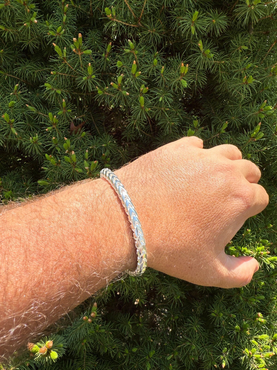 Round Franco Link Bracelet W. Box Lock - 925 Sterling Silver - 7"-9" - 5mm-7mm