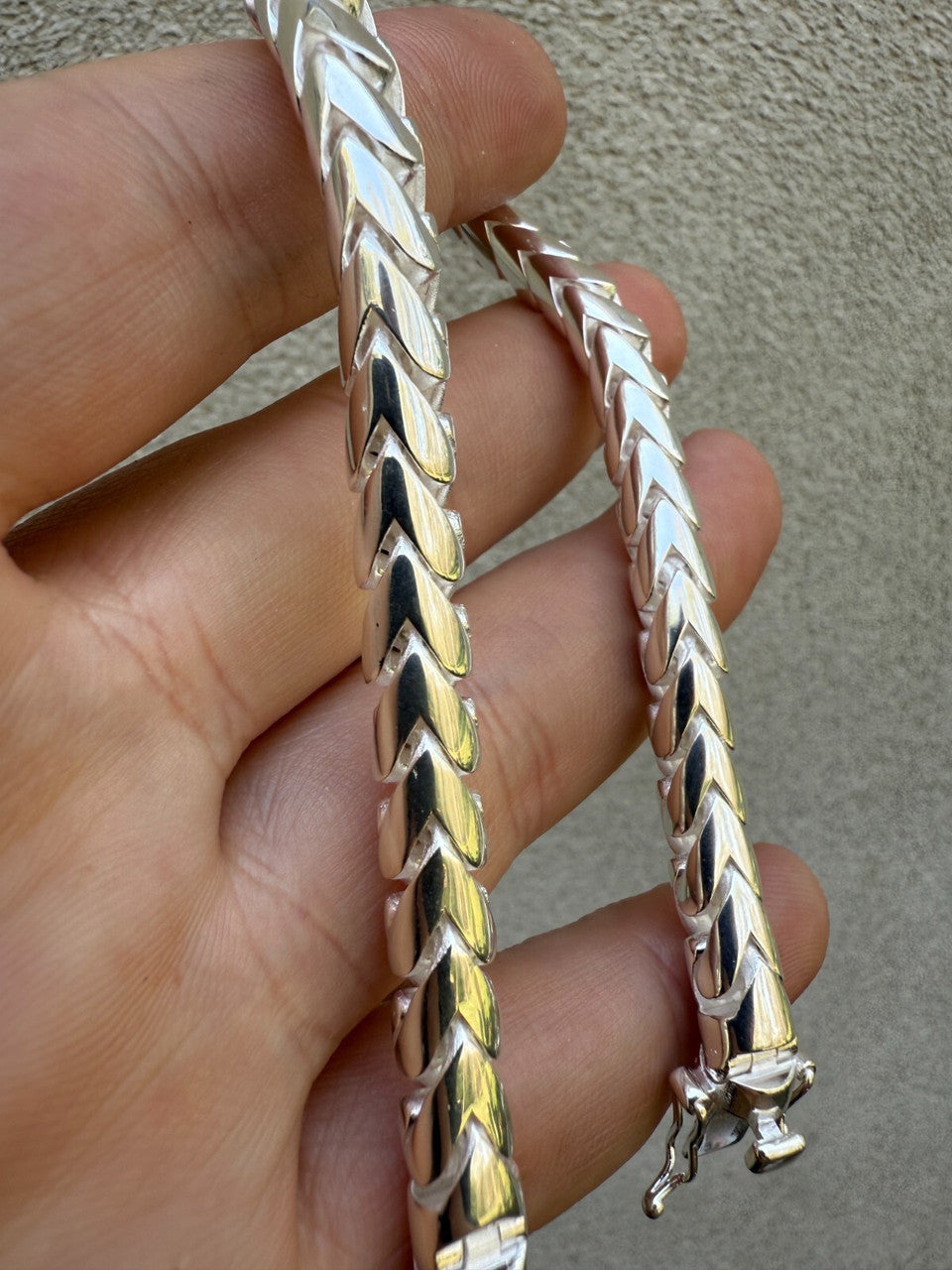 Round Franco Link Bracelet W. Box Lock - 925 Sterling Silver - 7"-9" - 5mm-7mm