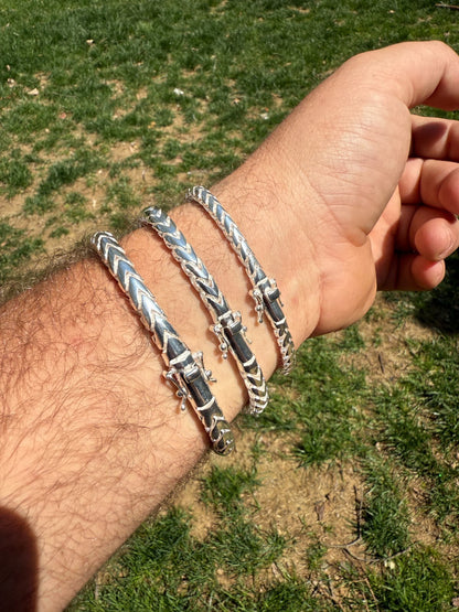 Round Franco Link Bracelet W. Box Lock - 925 Sterling Silver - 7"-9" - 5mm-7mm