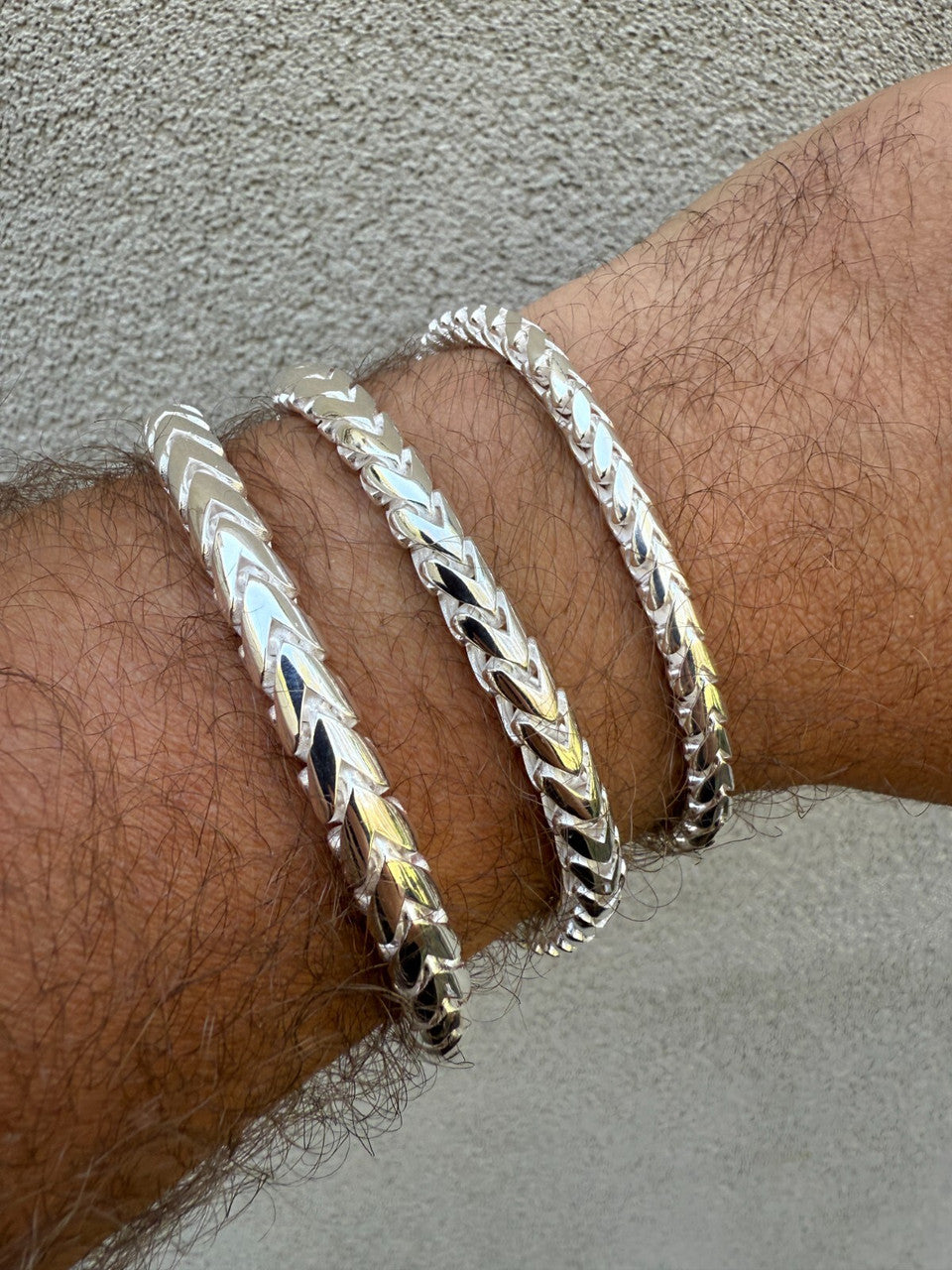 Round Franco Link Bracelet W. Box Lock - 925 Sterling Silver - 7"-9" - 5mm-7mm