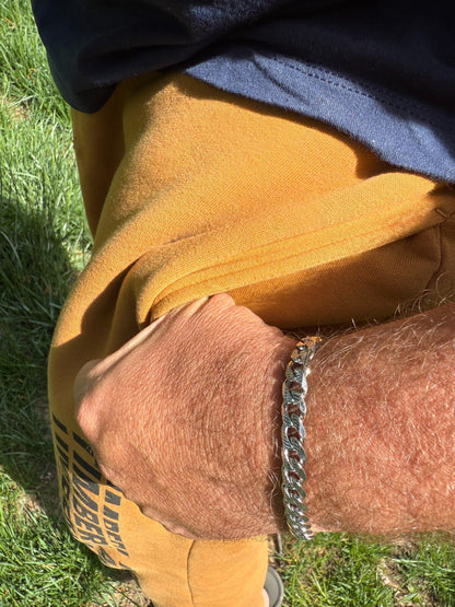 Mens Miami Cuban Bracelet Diamond Cut Solid 925 Silver - Rhodium Finished