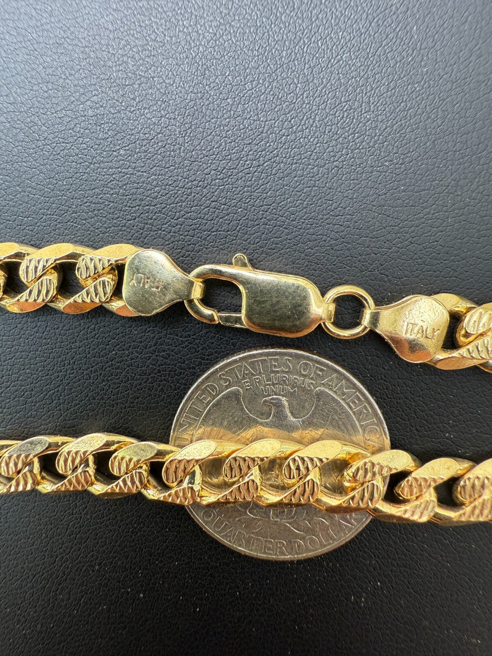 Mens Miami Cuban Bracelet Diamond Cut 14k Gold Vermeil Solid 925 Silver