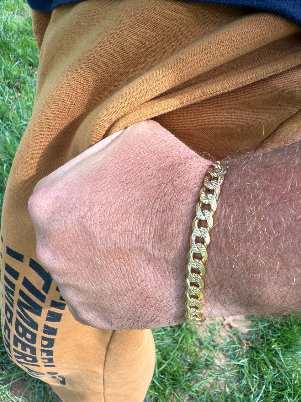 Mens Miami Cuban Bracelet Diamond Cut 14k Gold Vermeil Solid 925 Silver