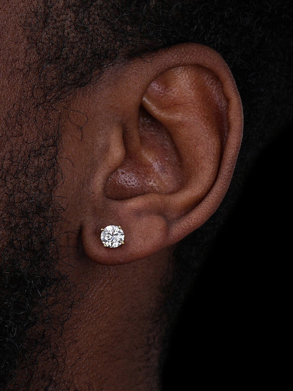 2ct Real DIAMOND Stud Earrings - 14k Yellow Gold - 6.5mm