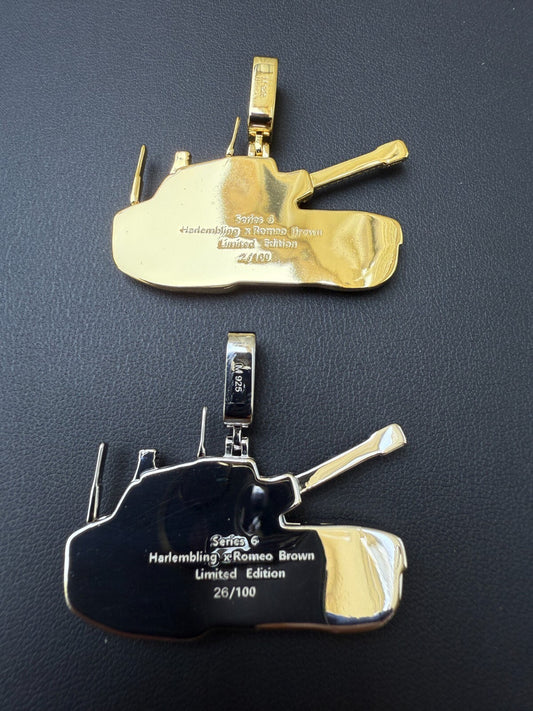 SERIES 6: Limited Edition Moissanite Army Tank Pendant Harlembling x Romeo Brown