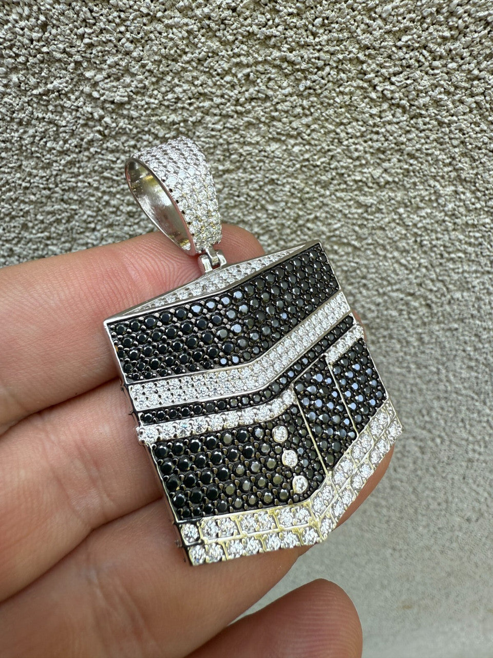 MOISSANITE Mecca Kaaba Pendant - 14k Gold Vermeil or 925 Silver - Large 2.25"