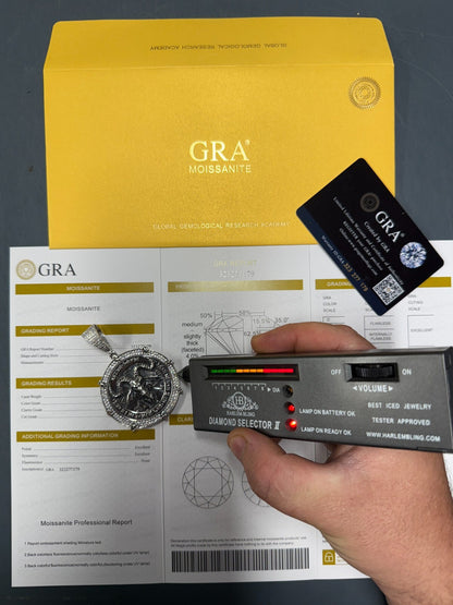 MOISSANITE Baphomet Satan - 14k Gold Vermeil or 925 Silver - Large 3"