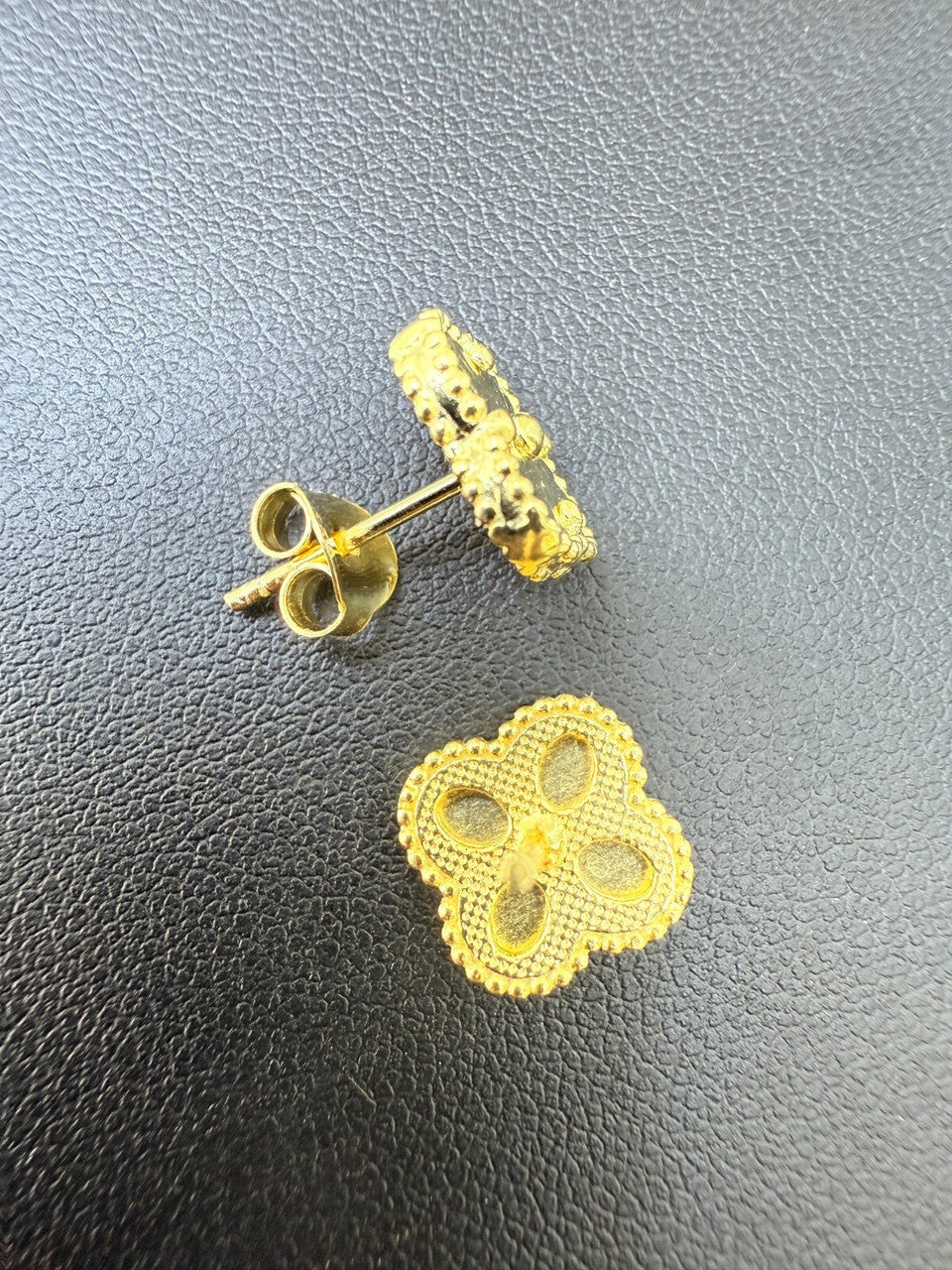 Diamond Cut Clover Earrings - 14k Gold Vermeil 925 Silver - 8mm-12mm