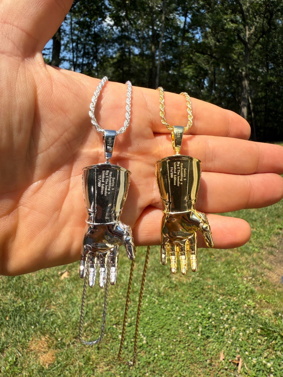 SERIES 7: Limited Edition Infinity Gauntlet Glove Pendant Harlembling x Big E The Jeweler