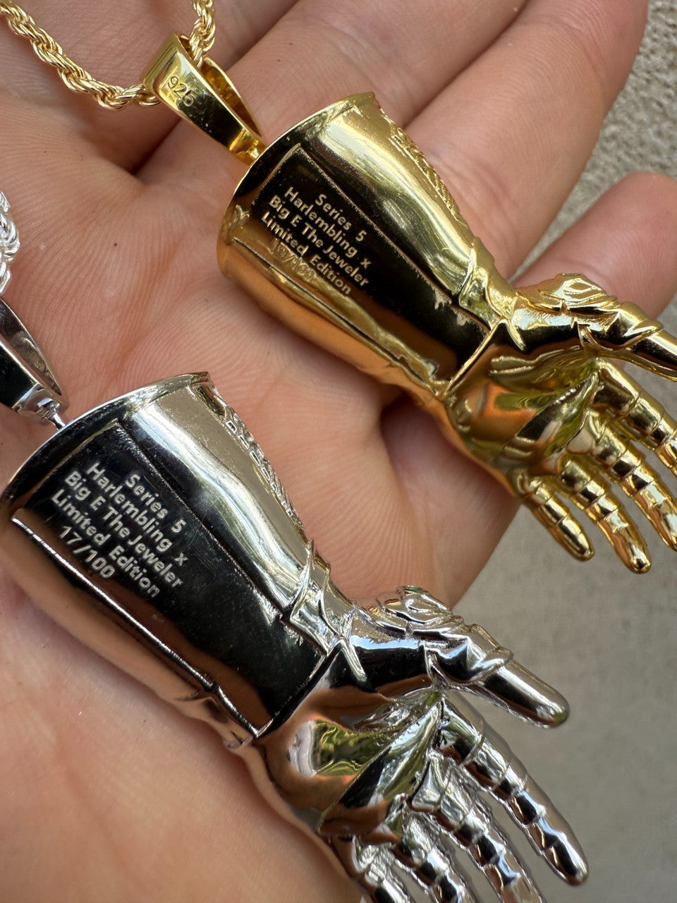 SERIES 7: Limited Edition Infinity Gauntlet Glove Pendant Harlembling x Big E The Jeweler