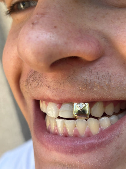 Solid 925 Sterling CZ Silver Single Tooth Grillz Real Custom Hip Hop Grills Caps
