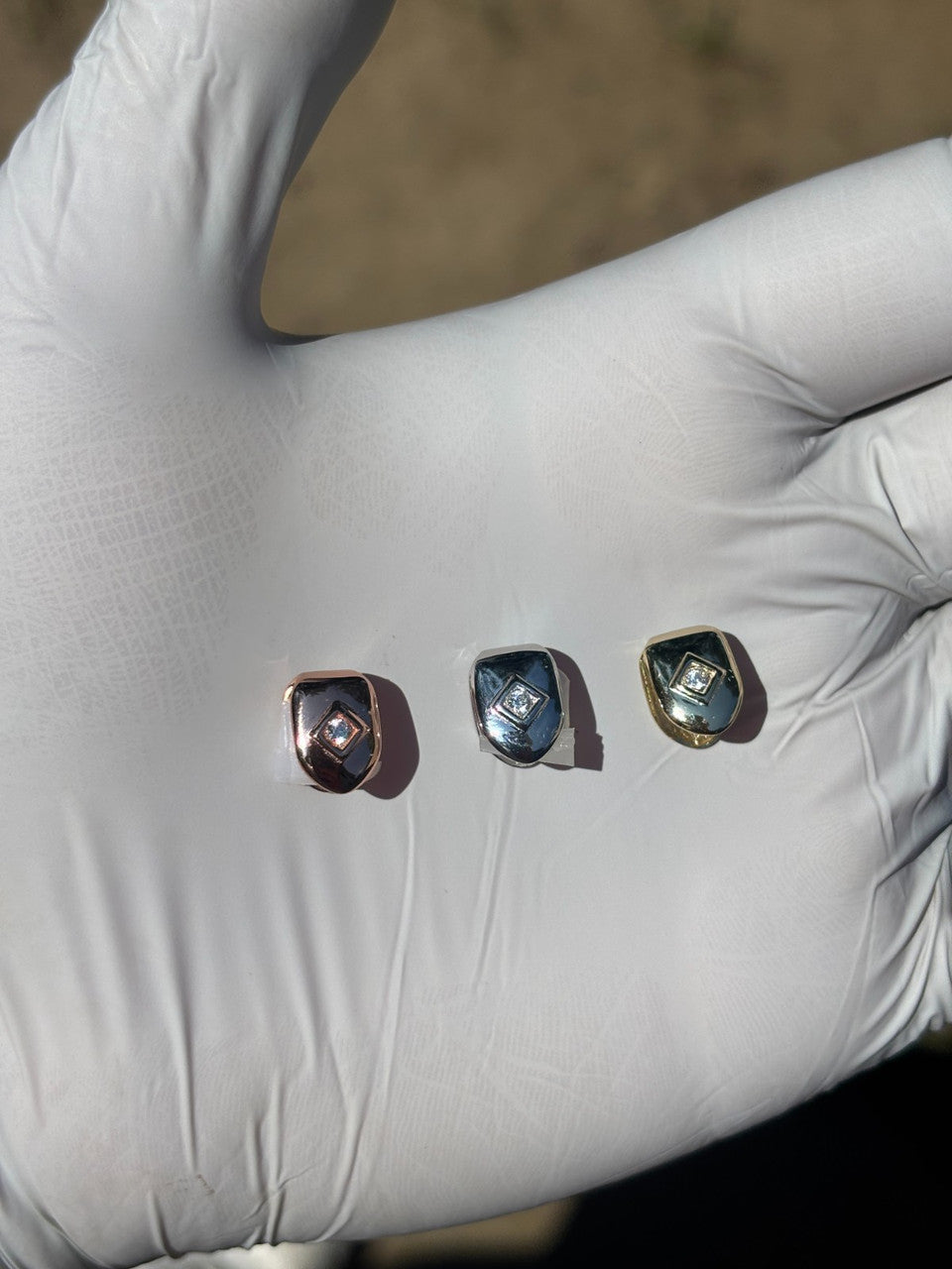 Solid 925 Sterling CZ Silver Single Tooth Grillz Real Custom Hip Hop Grills Caps