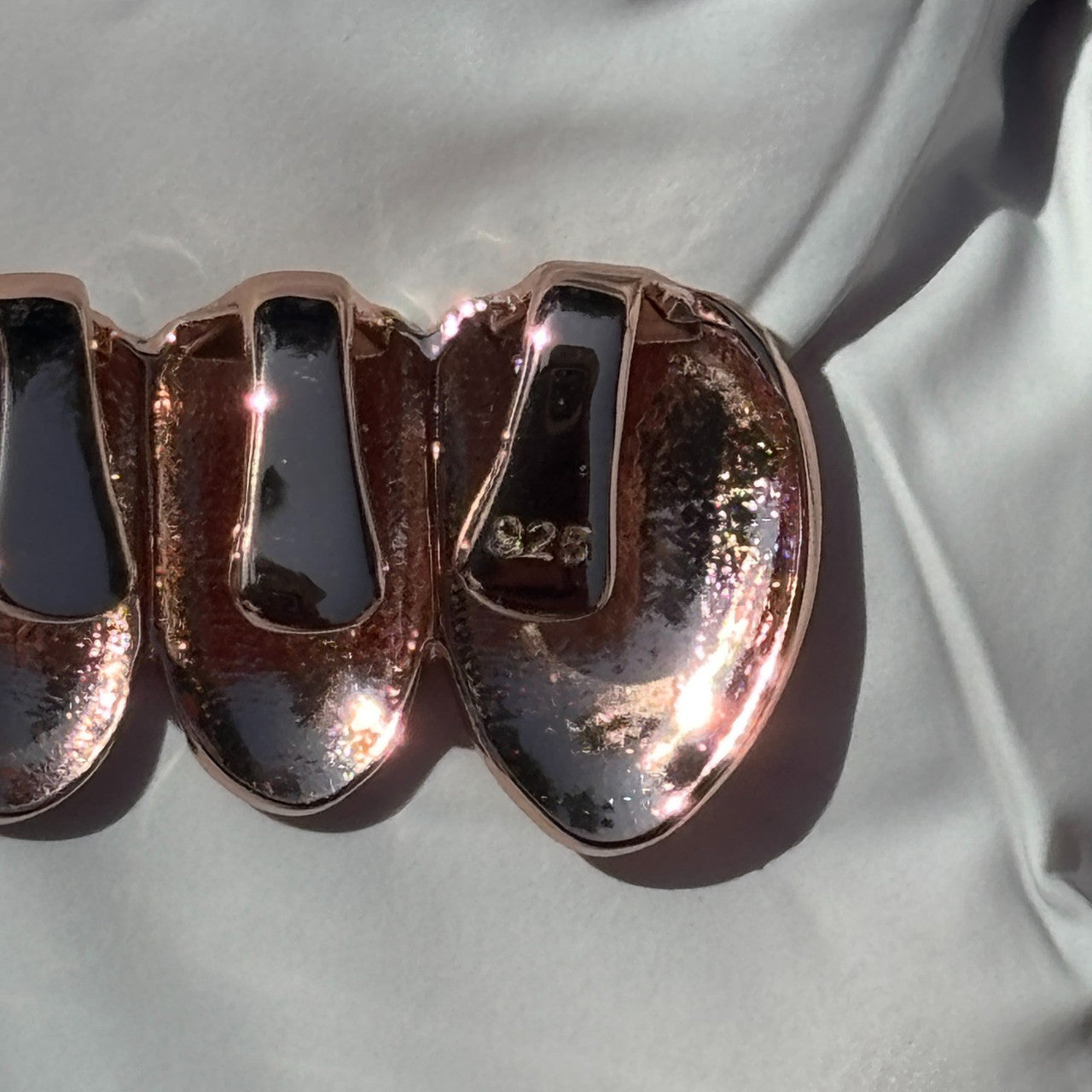 Real SOLID 14k Rose Gold 925 Sterling Silver Custom GRILLZ Teeth Top Bottom