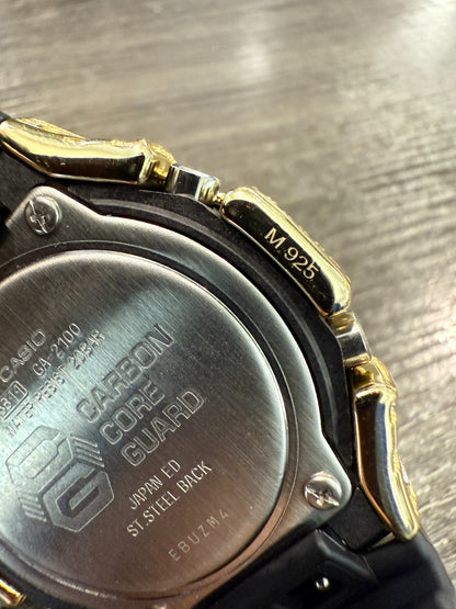 MOISSANITE Real 14k Gold Over 925 Silver Iced Casio G Shock GA2100 Hip Hop Watch