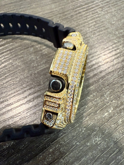 MOISSANITE Real 14k Gold Over 925 Silver Iced Casio G Shock GA2100 Hip Hop Watch