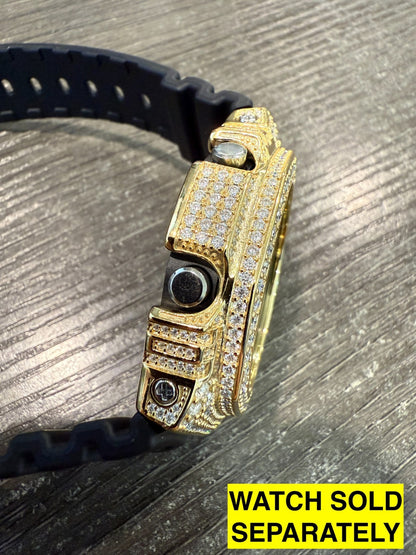 MOISSANITE 14k Gold 925 Silver Iced BEZEL Kit For Casio G Shock GA-2100 Watch