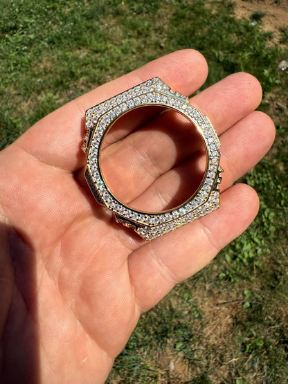 MOISSANITE 14k Gold 925 Silver Iced BEZEL Kit For Casio G Shock GA-2100 Watch