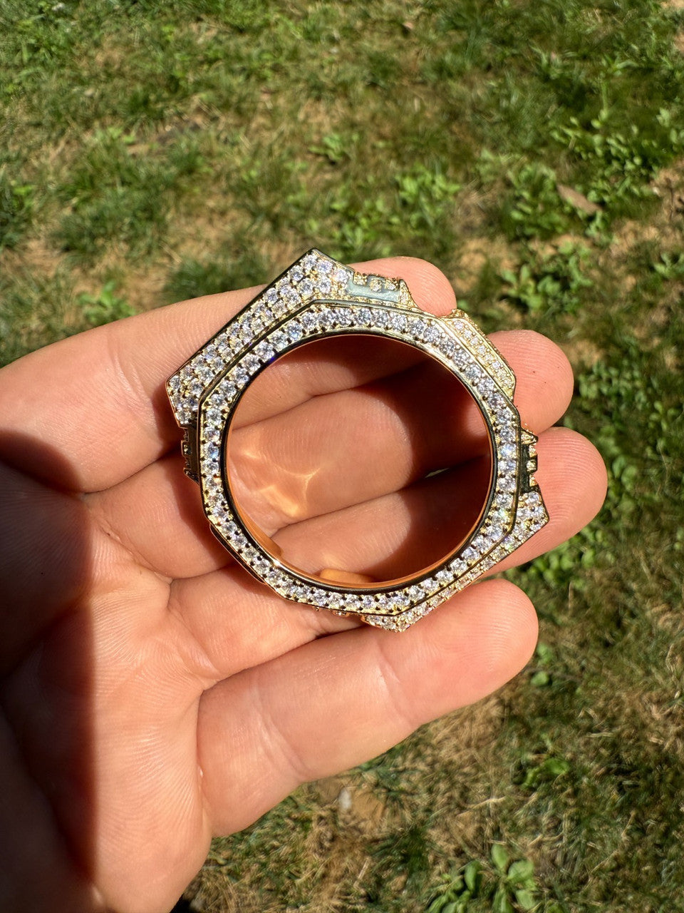 MOISSANITE 14k Gold 925 Silver Iced BEZEL Kit For Casio G Shock GA-2100 Watch