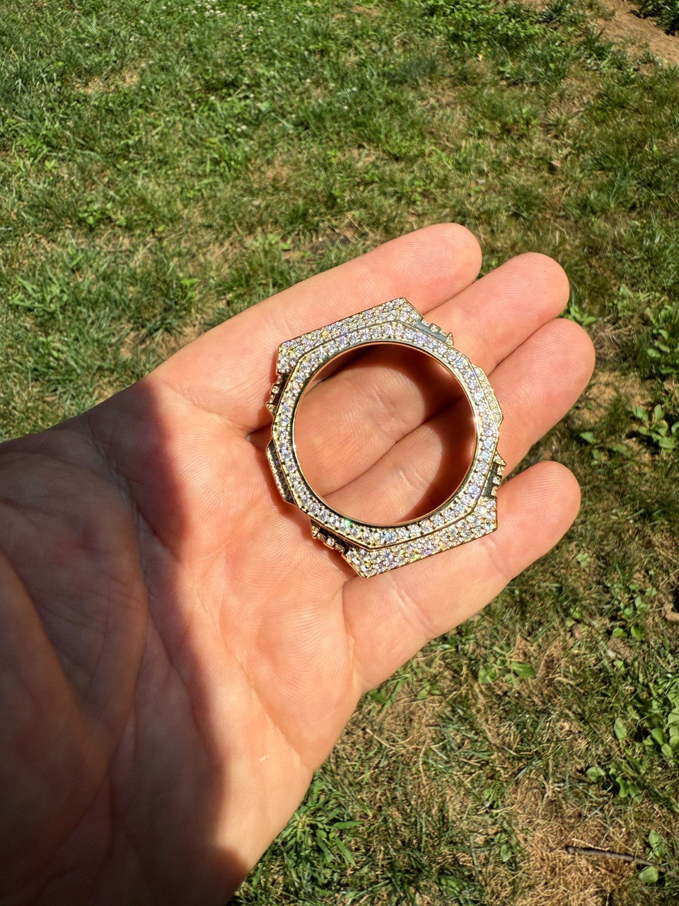 MOISSANITE 14k Gold 925 Silver Iced BEZEL Kit For Casio G Shock GA-2100 Watch