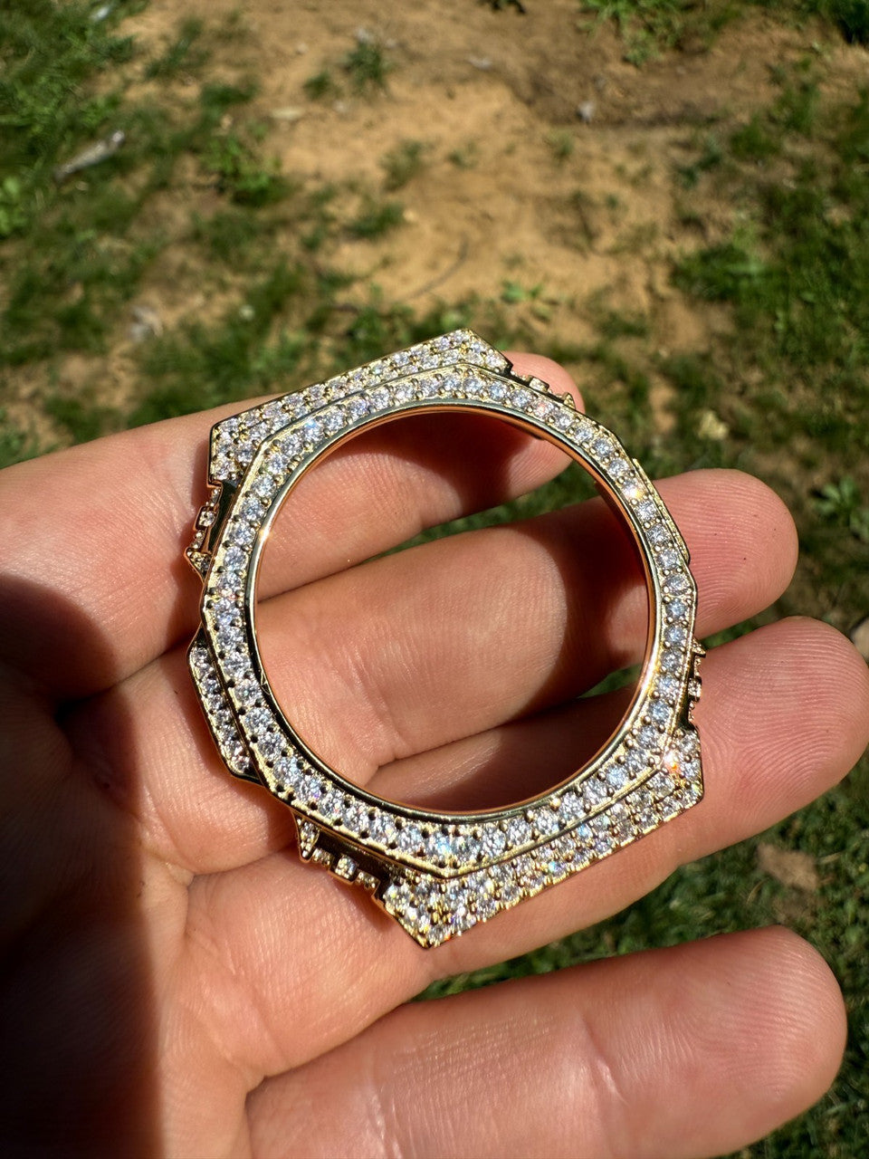 MOISSANITE 14k Gold 925 Silver Iced BEZEL Kit For Casio G Shock GA-2100 Watch