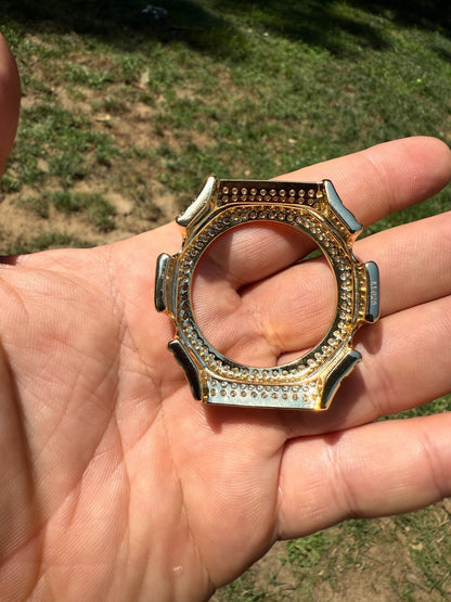 MOISSANITE 14k Gold 925 Silver Iced BEZEL Kit For Casio G Shock GA-2100 Watch