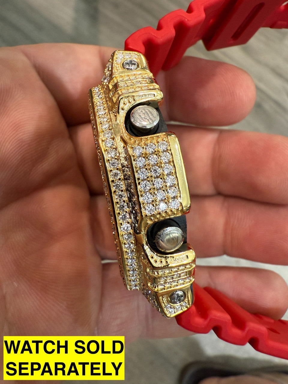 MOISSANITE 14k Gold 925 Silver Iced BEZEL Kit For Casio G Shock GA-2100 Watch