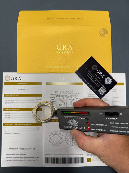 MOISSANITE 14k Gold 925 Silver Iced BEZEL Kit For Casio G Shock GA-2100 Watch