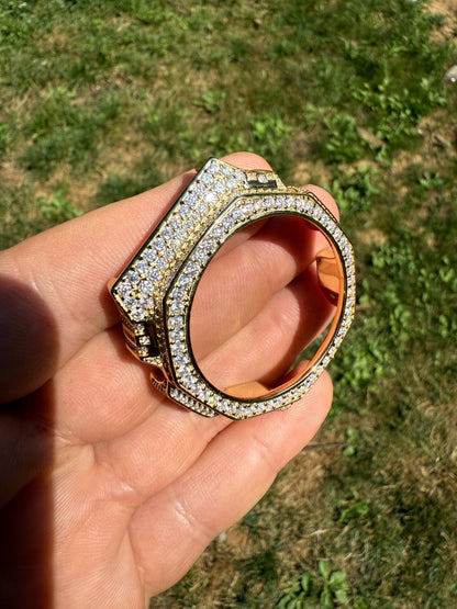 MOISSANITE 14k Gold 925 Silver Iced BEZEL Kit For Casio G Shock GA-2100 Watch