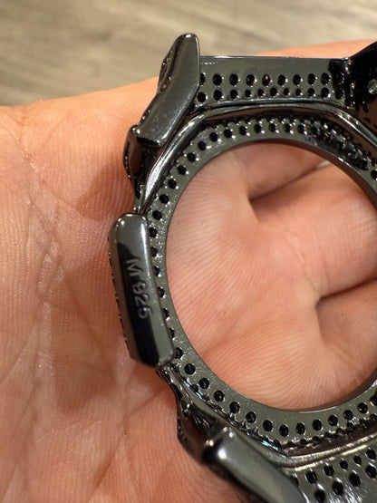 BLACK MOISSANITE Real 925 Silver Iced BEZEL Kit For Casio G Shock GA-2100 Watch