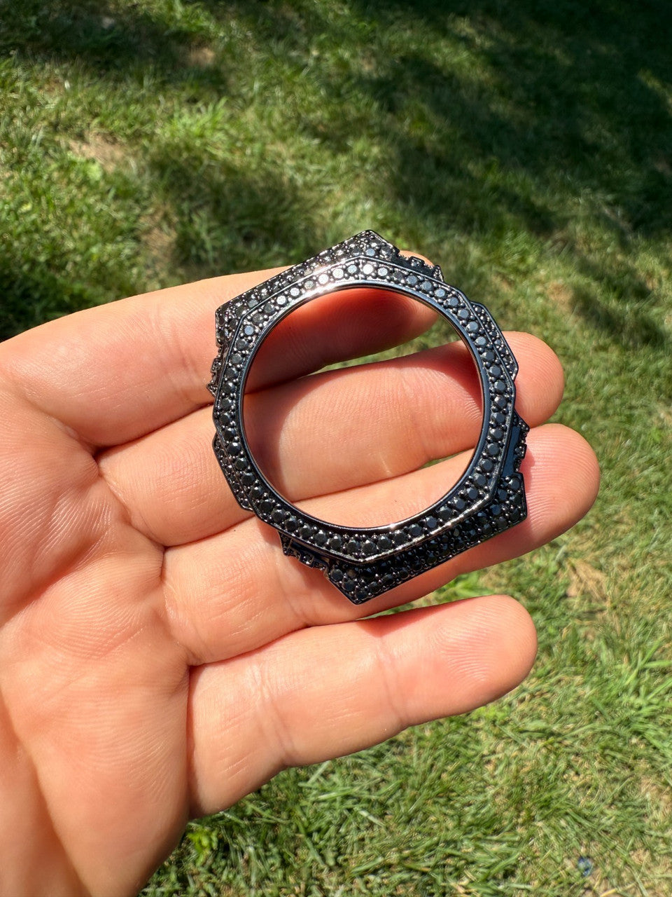 BLACK MOISSANITE Real 925 Silver Iced BEZEL Kit For Casio G Shock GA-2100 Watch