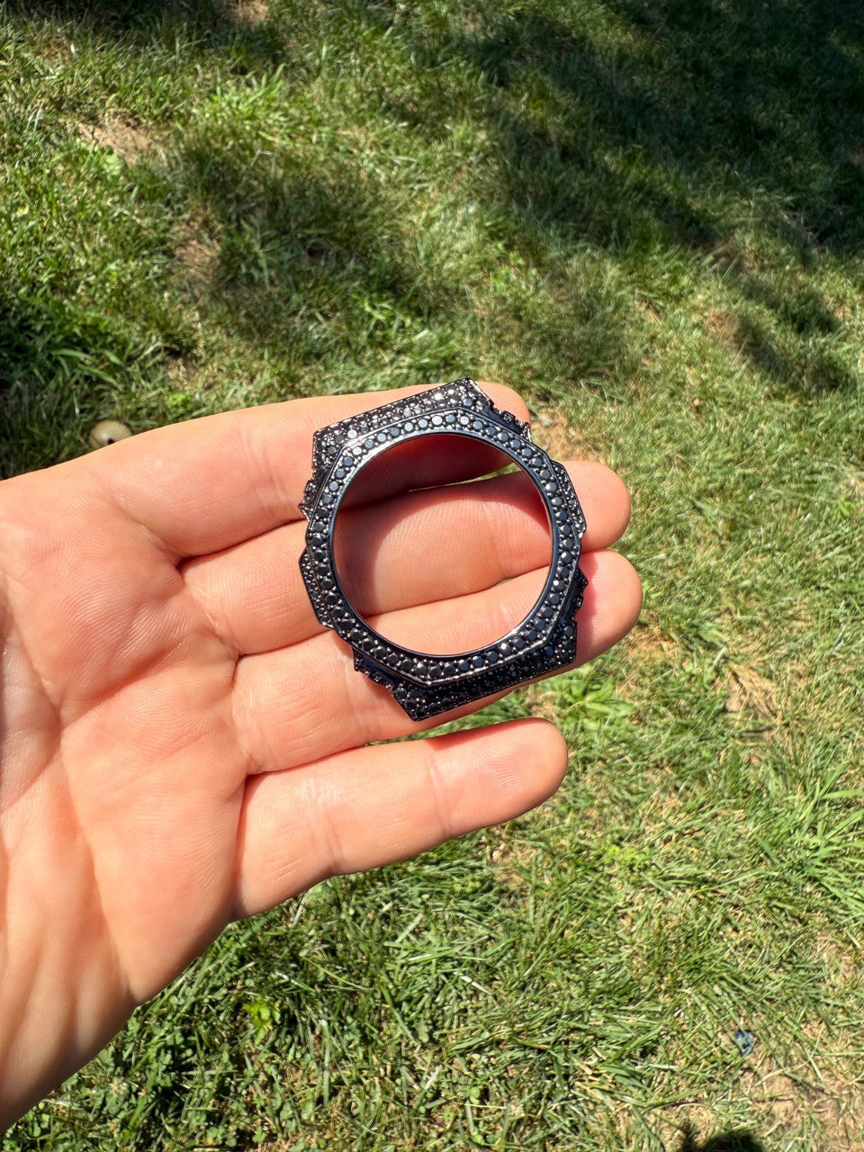 BLACK MOISSANITE Real 925 Silver Iced BEZEL Kit For Casio G Shock GA-2100 Watch