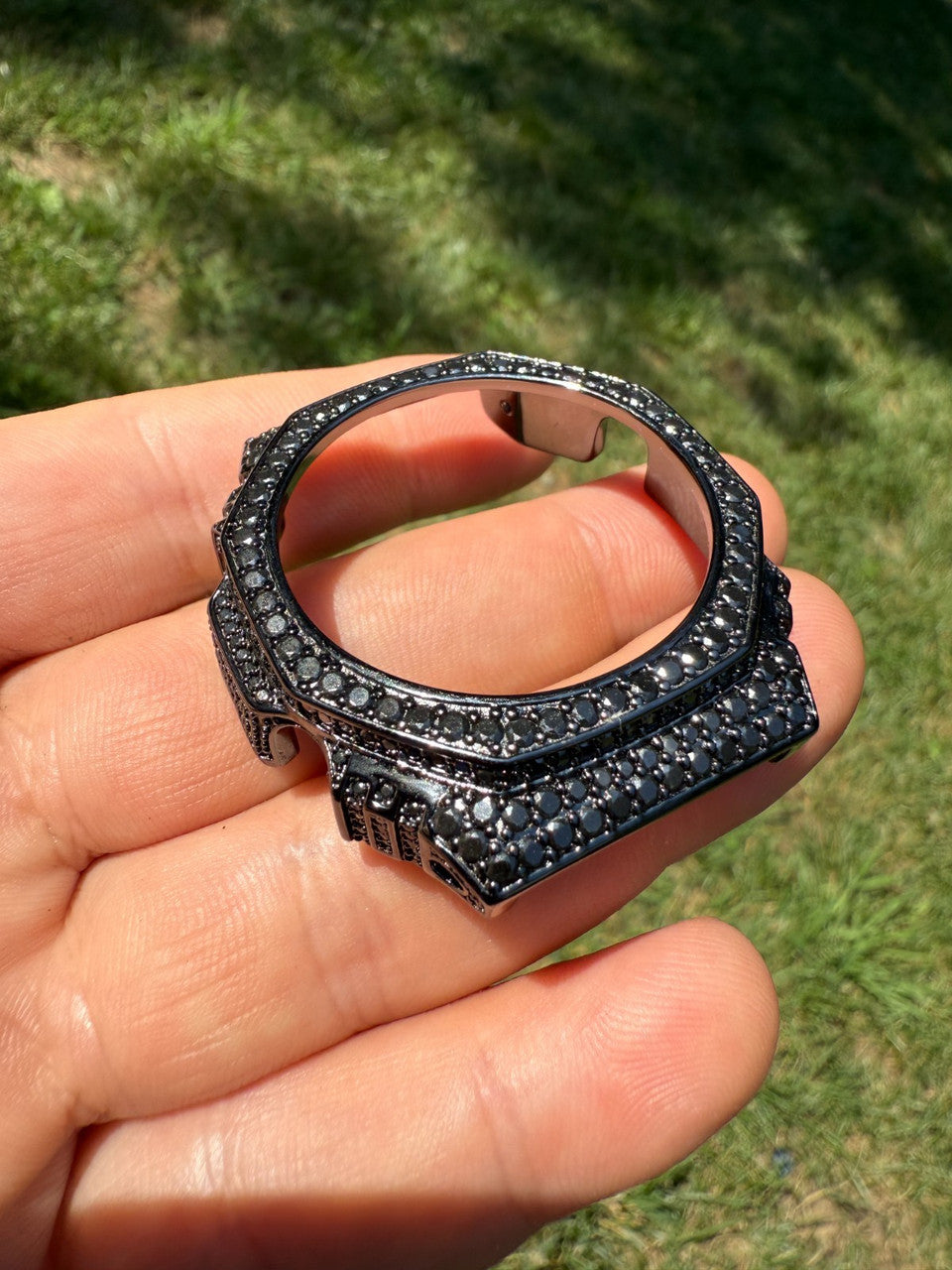 BLACK MOISSANITE Real 925 Silver Iced BEZEL Kit For Casio G Shock GA-2100 Watch